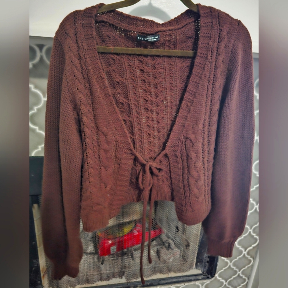 Brown Tie Cardigan